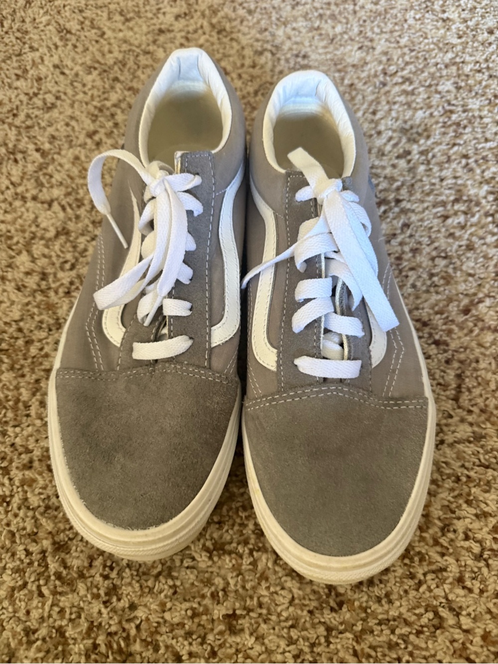 Vans Kids Gray Suede Sneakers with White Side Stripe